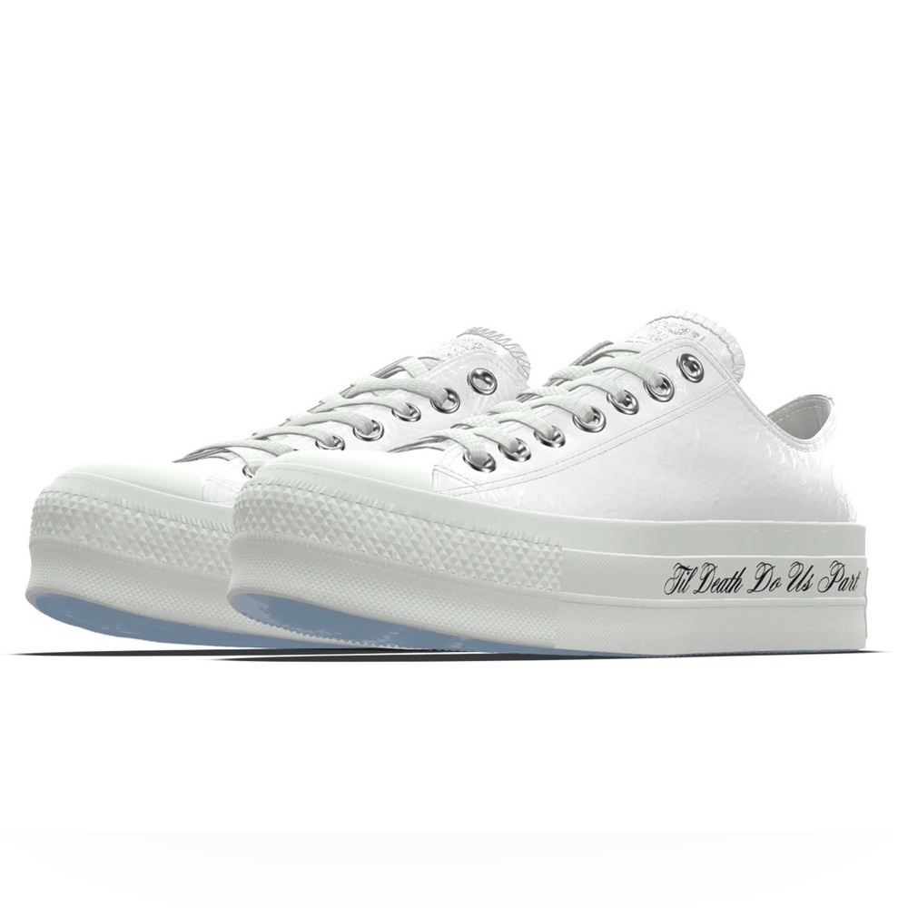 Bridal Converse Platform Sneaker, Size 8